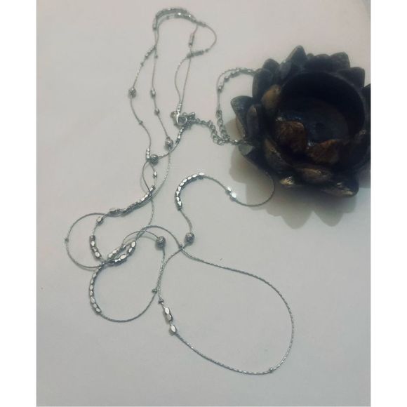 SILVER LAYERED BOHO BALL NECKLACE - Picture 5 of 7